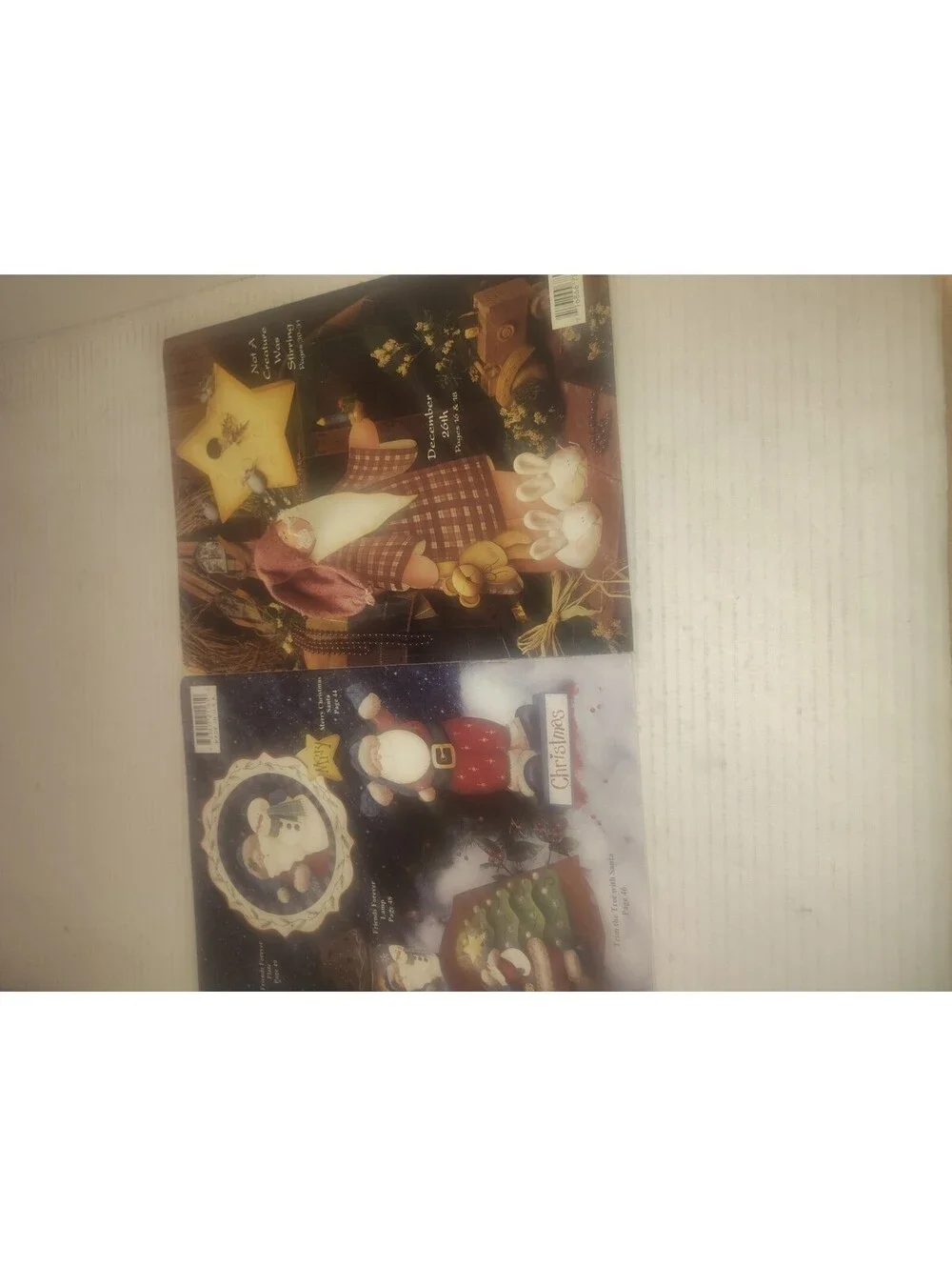 Vintage Lot 2 Christmas Holiday Primitive Doll Craft Pattern Books Santa